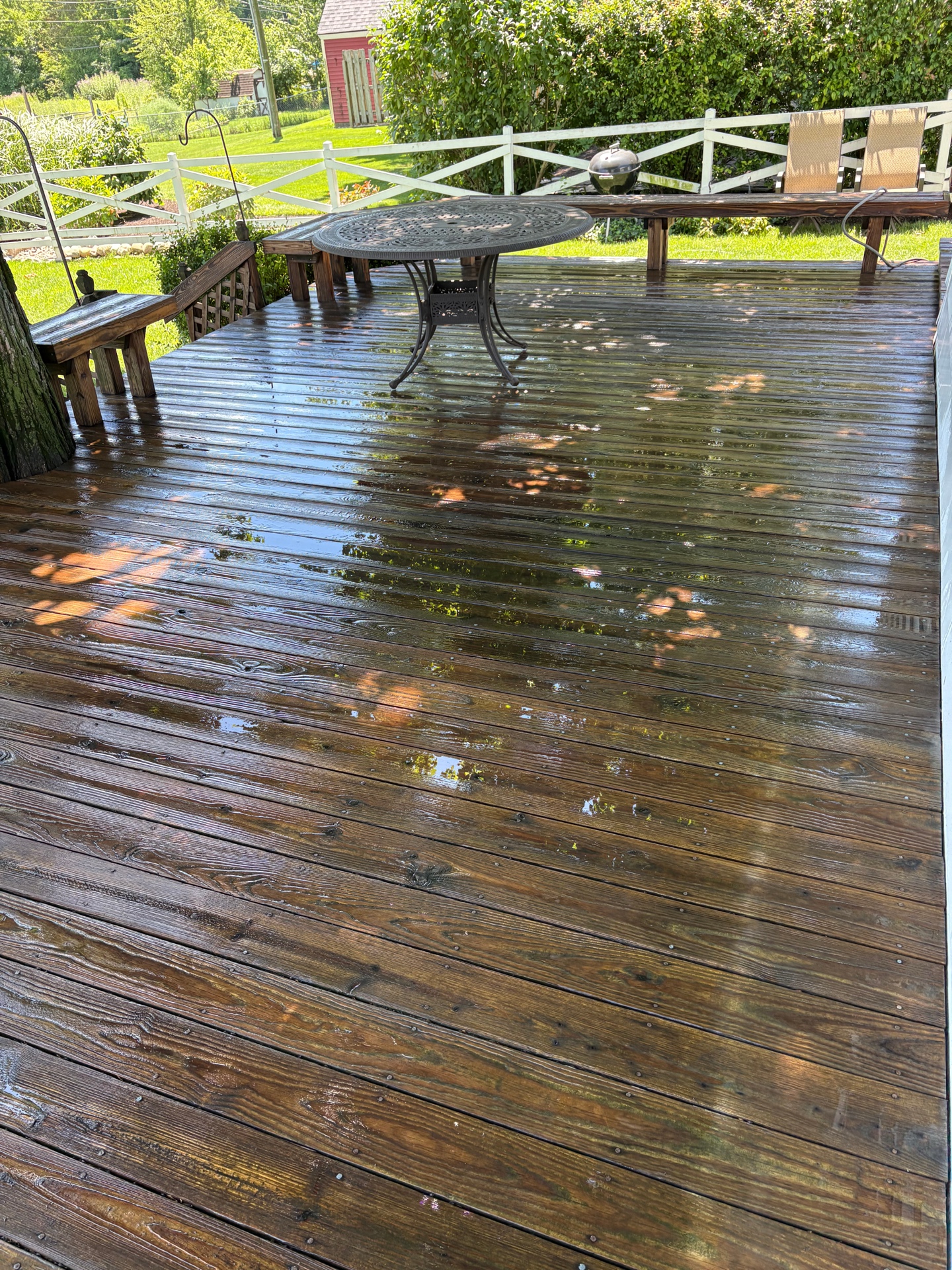 Restored wood deck
